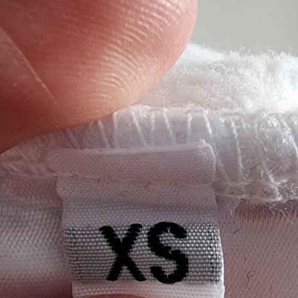 Pam & Gela Hi-Low Lace Long Sleeve Sweatshirt White XS - Picture 6 of 10